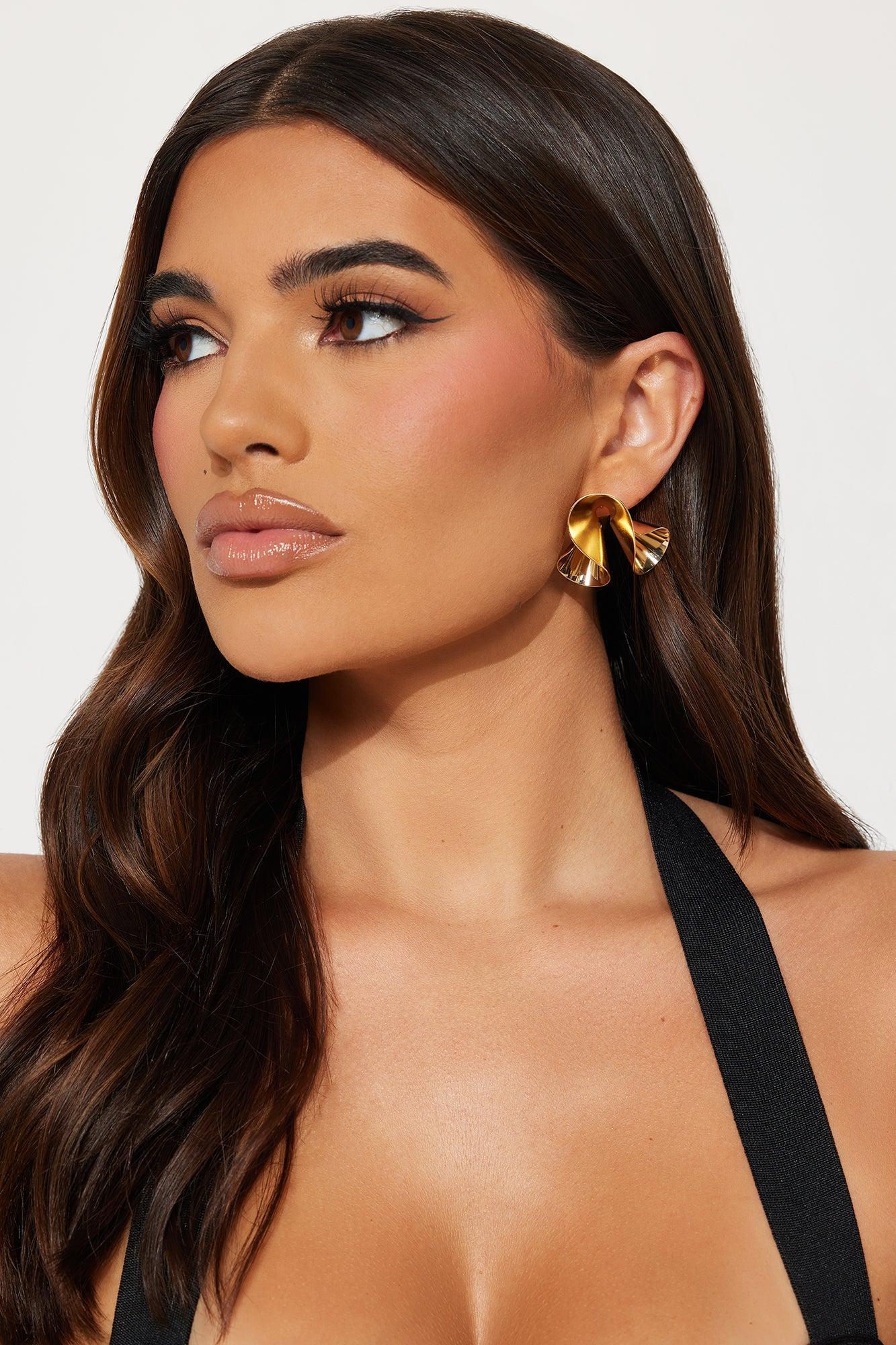 Into The Maze Earrings  - Gold Product Image