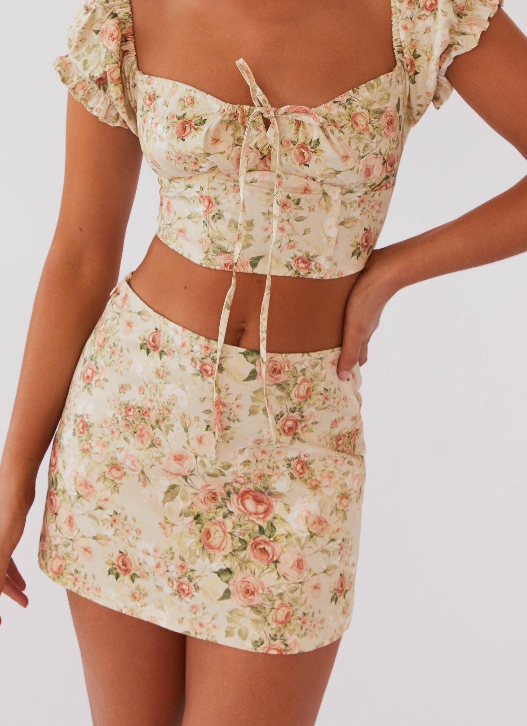 About Time Mini Skirt - Vintage Rose Product Image