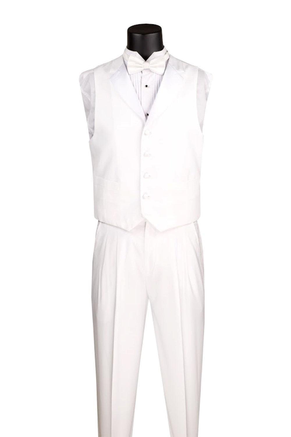 (48R/40W) Men's Tuxedo Regular Fit Collection With Tails 3 Piece In White Male Product Image