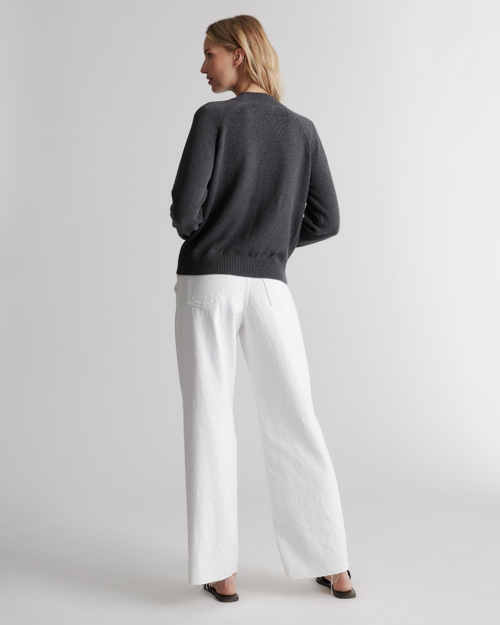 Quince | Women's Mock Neck Sweater Organic Cotton Product Image