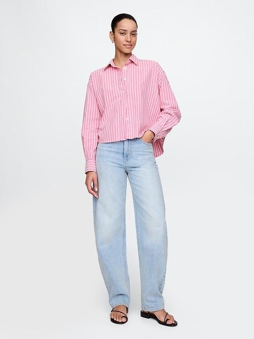 Organic Cotton Oxford Cropped Big Shirt Product Image