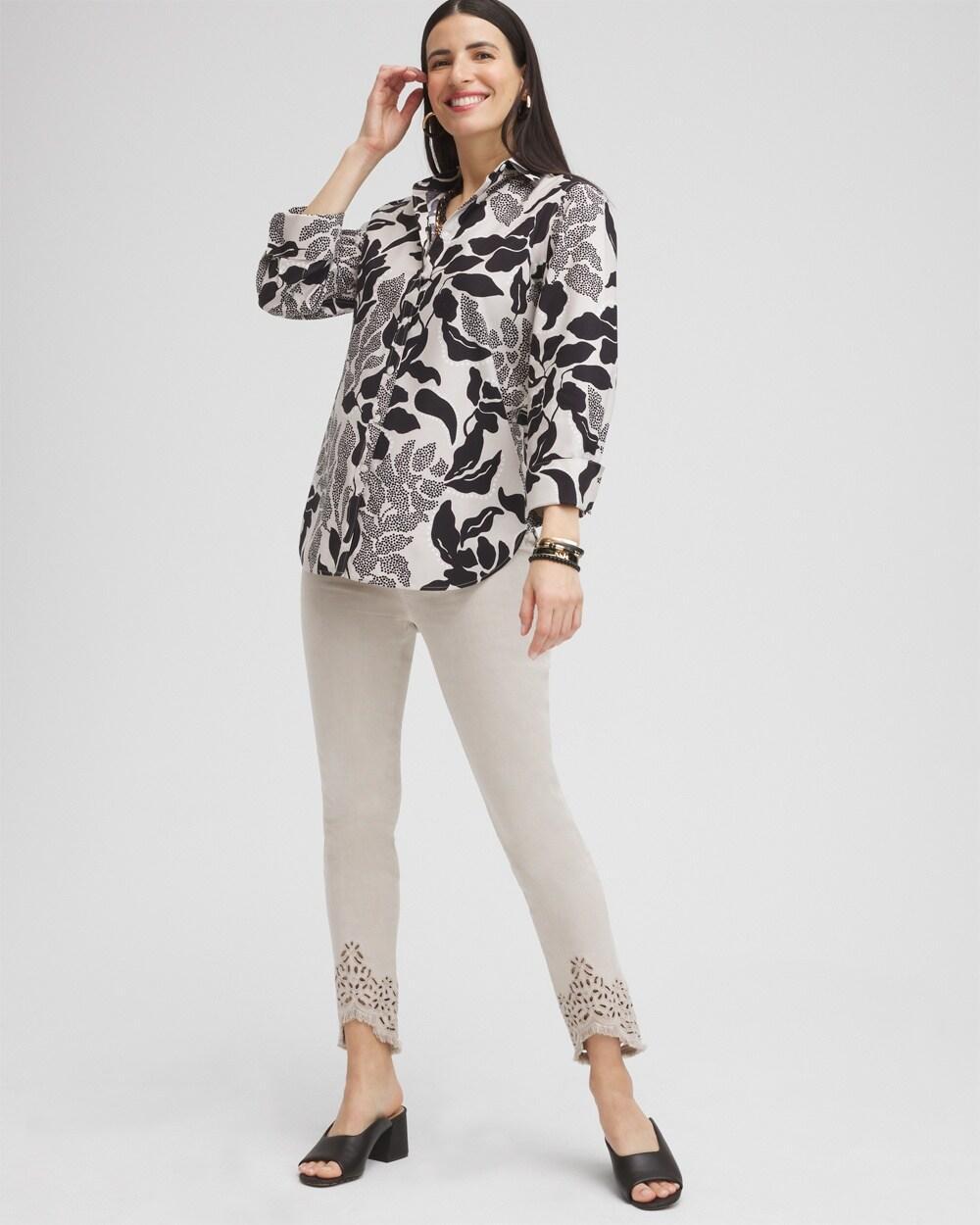 Eyelet Tulip Hem Pull-on Ankle Jeggings Product Image