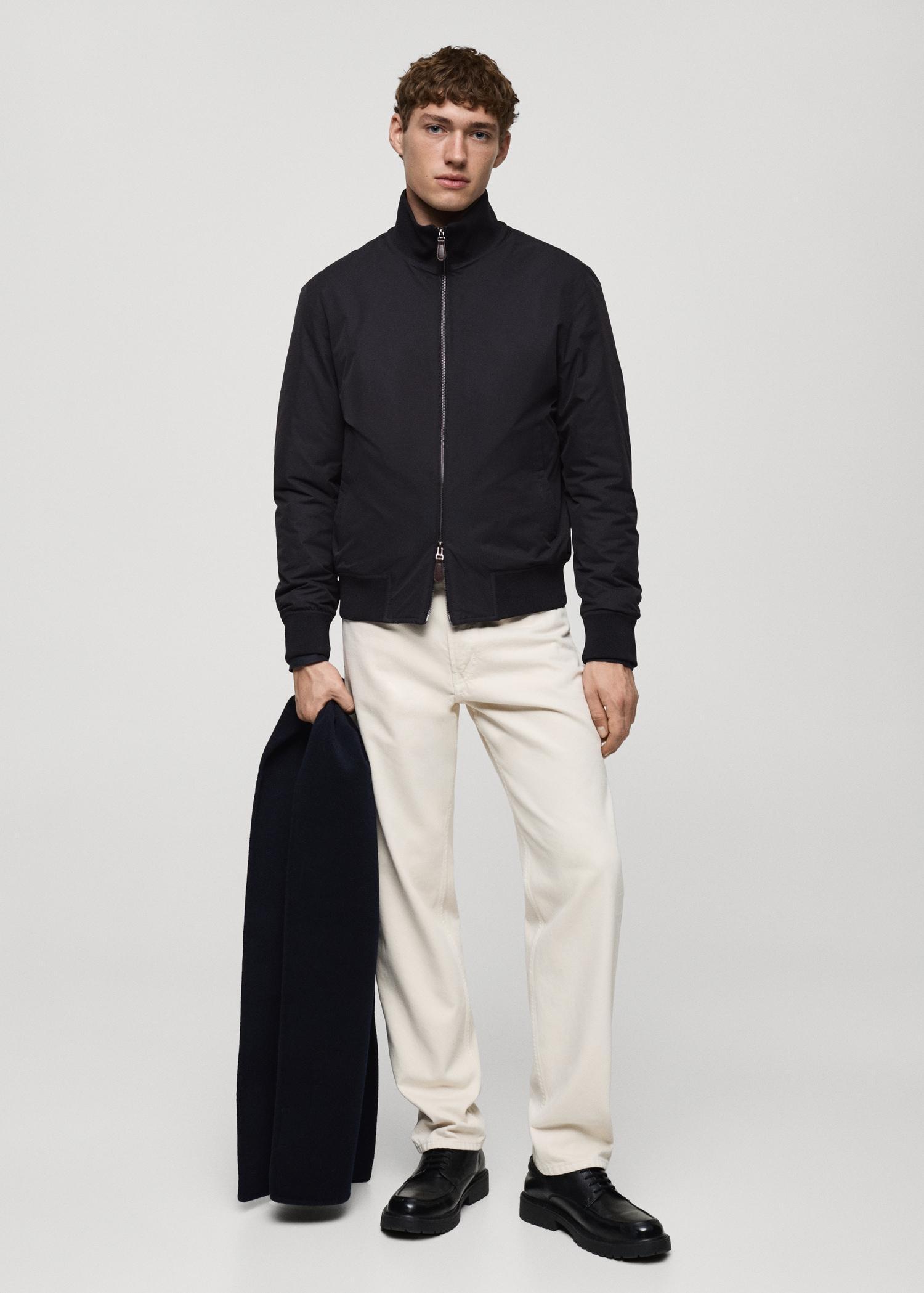 Water-repellent quilted bomber jacket - Men | MANGO USA Product Image