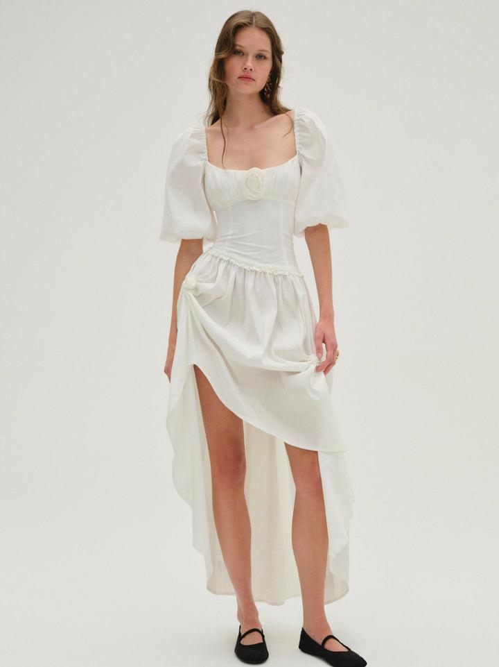 Whipped Cream Taffeta Maxi Dress — White Product Image