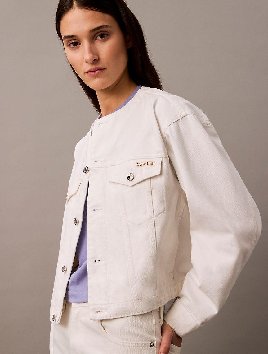 Cropped Denim Trucker Jacket Product Image