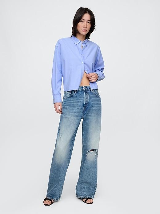 Organic Cotton Oxford Cropped Big Shirt Product Image