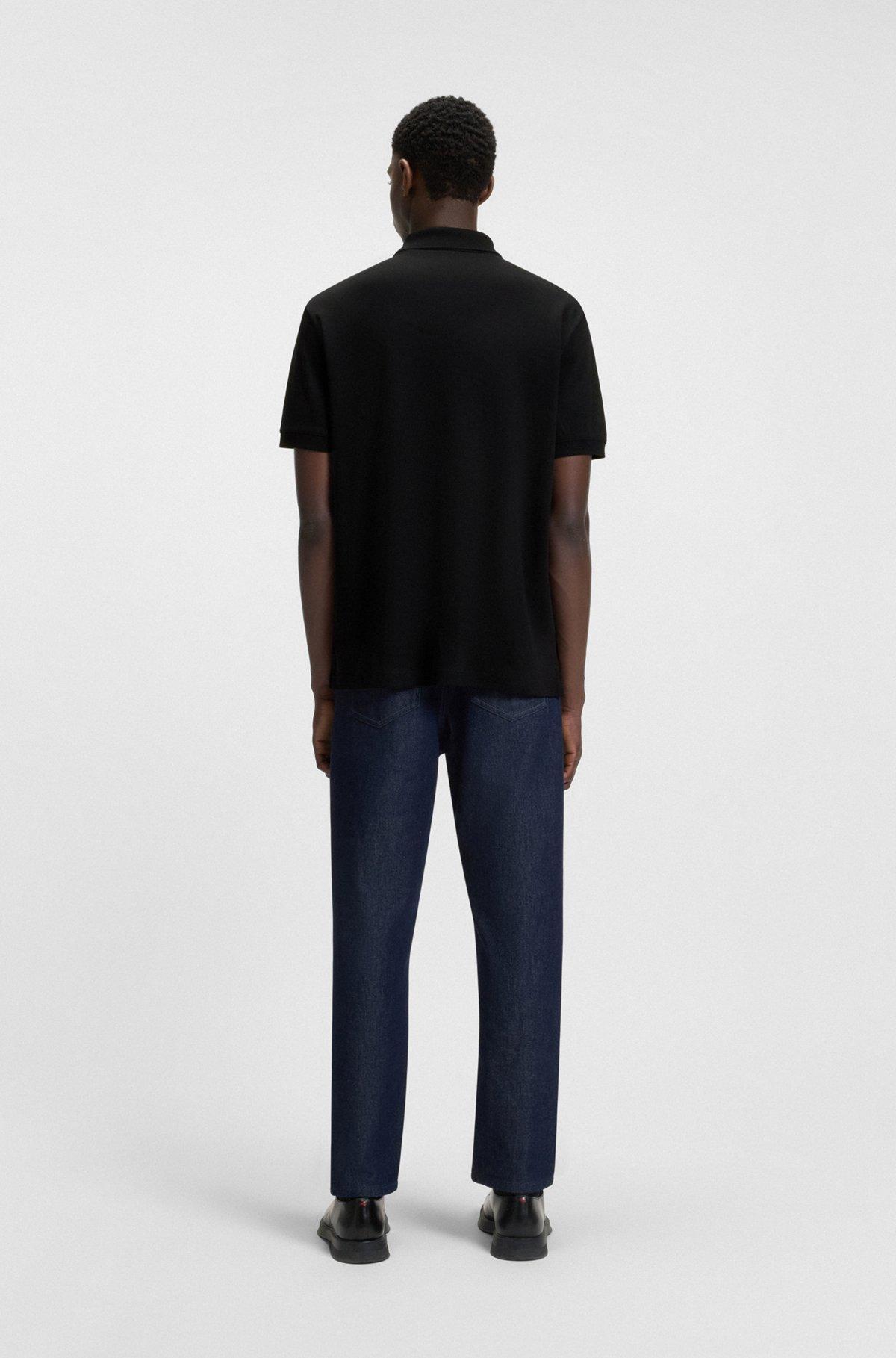 Cotton-piqué polo shirt with contrast logo Product Image