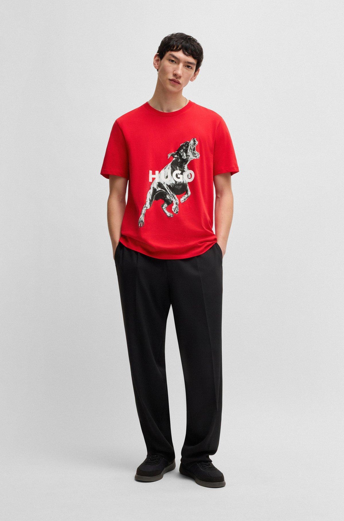 Oversize-fit T-shirt in cotton with animal graphic Product Image