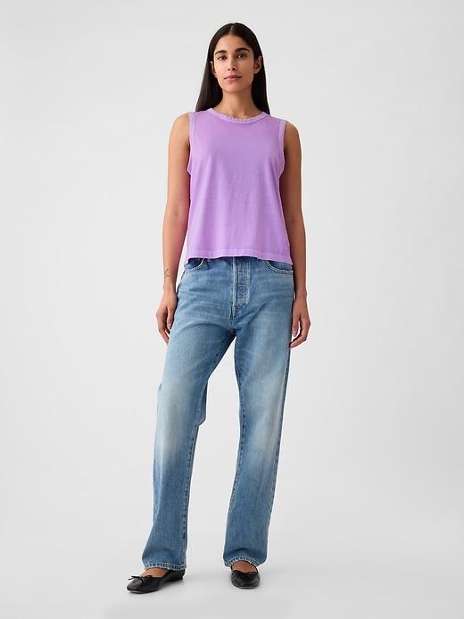 Linen-Blend Tank Top Product Image