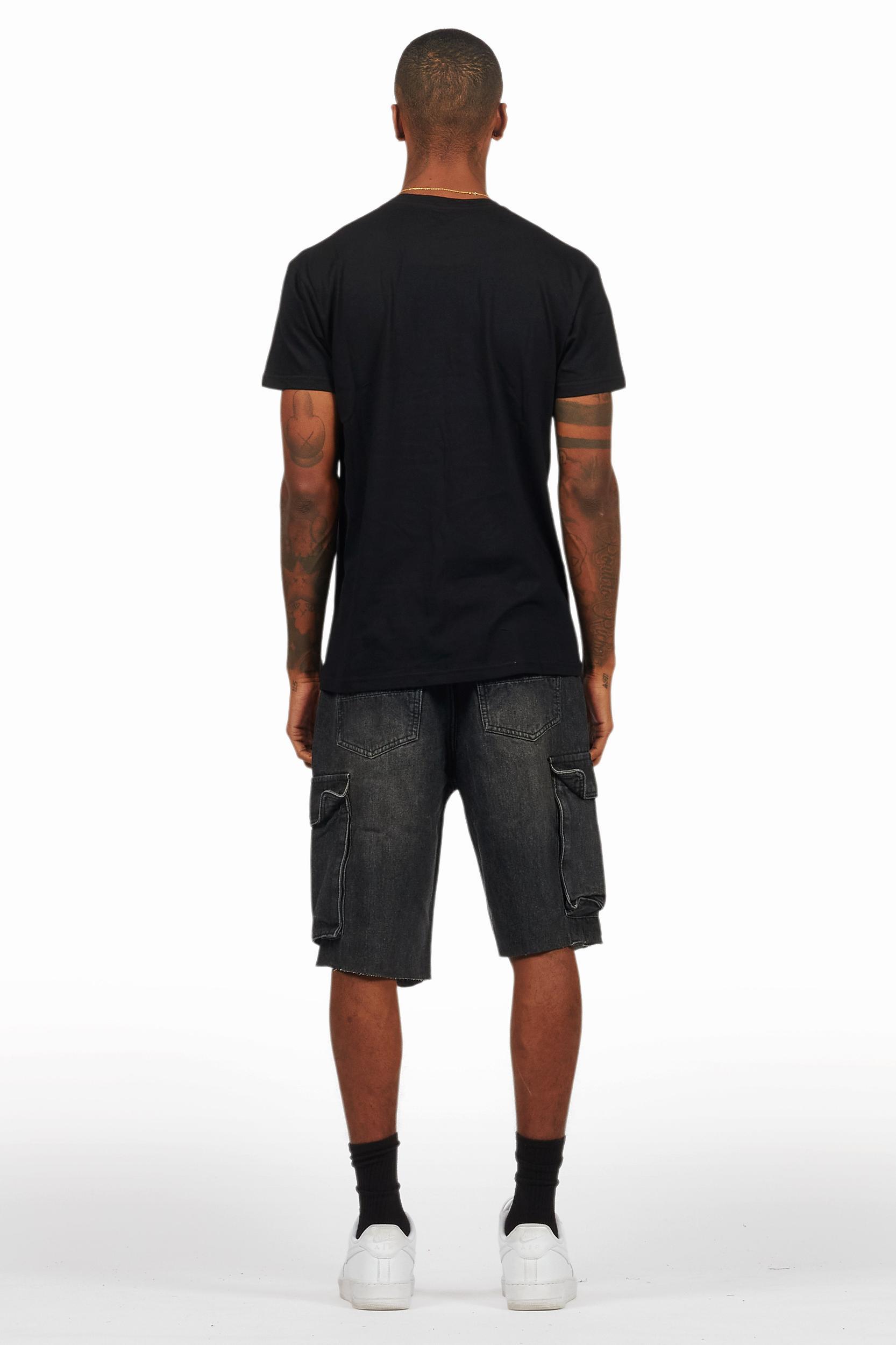 Javonuna Navy T-Shirt Short Set Female Product Image