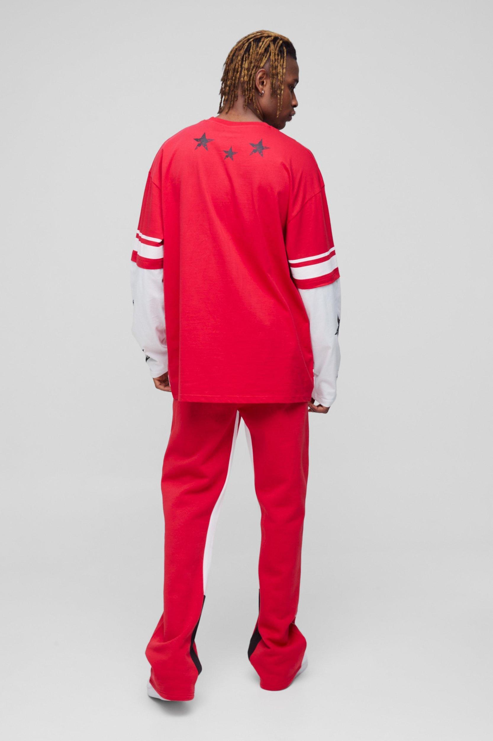 Tall Limited Print Flared Gusset Sweatpants | boohooMAN USA Product Image