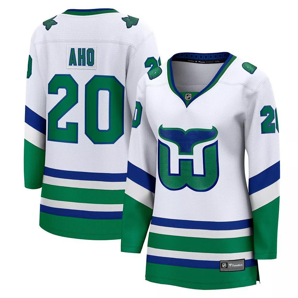 Women's Fanatics Branded Sebastian Aho White Carolina Hurricanes Whalers Premier Breakaway Jersey, Size: XL Product Image