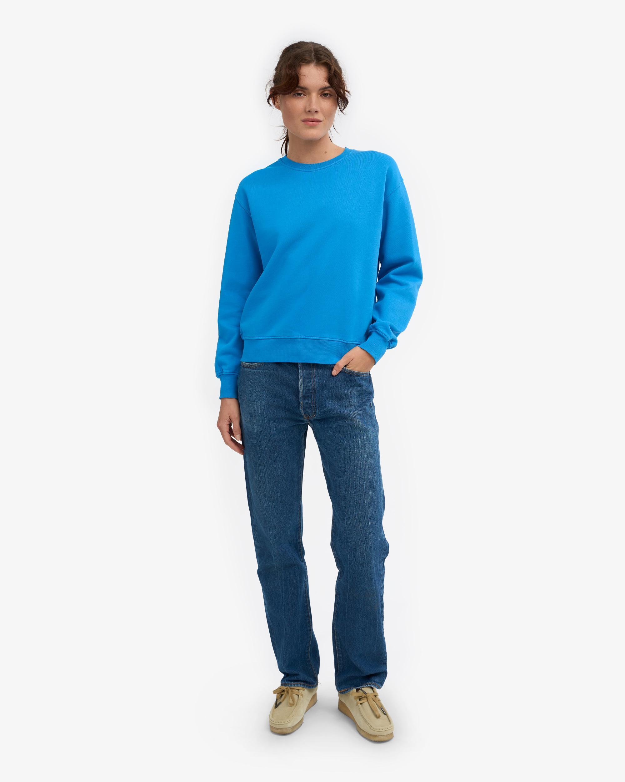 Women Classic Organic Crew - Sapphire Blue Product Image