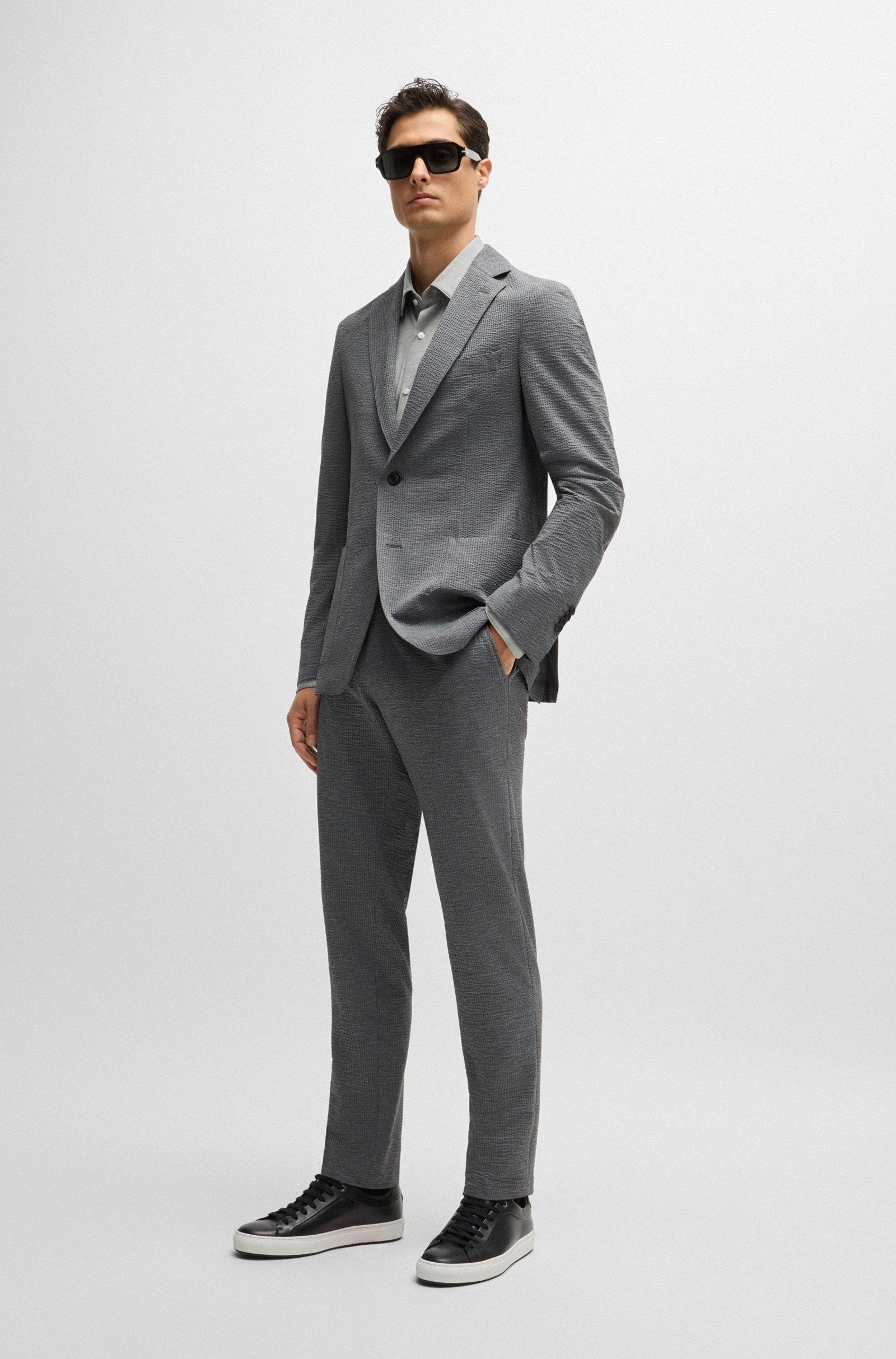 Boss SLIM-FIT SHIRT IN MELANGE PERFORMANCE-STRETCH JERSEY Product Image