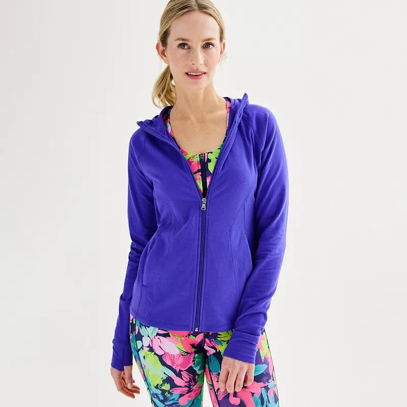 Petite Tek Gear Essential Hooded Jacket, Womens Blue Romance Product Image