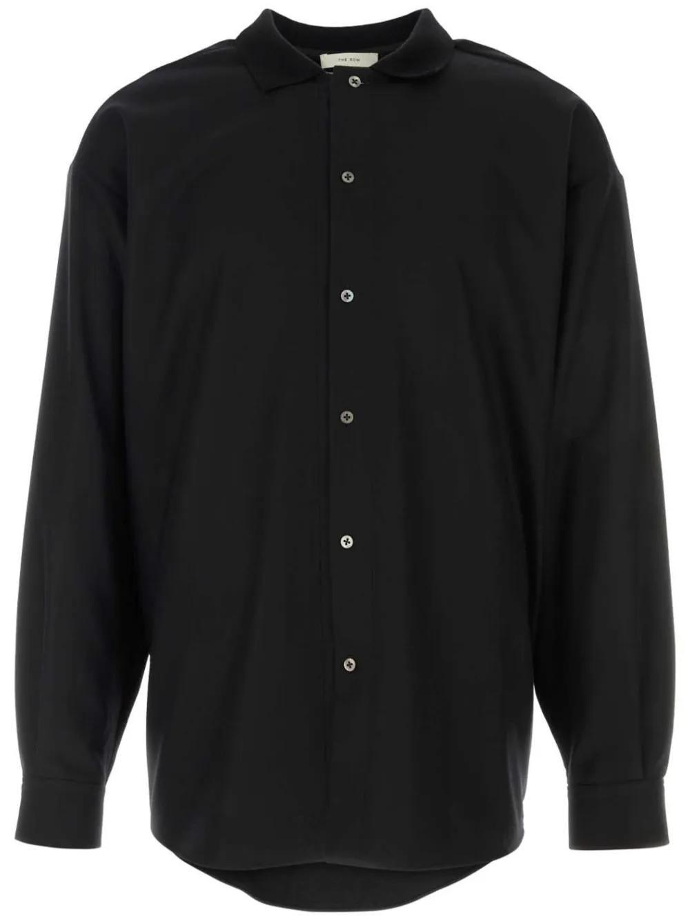 THE ROW Black Wool Blend Stendhal Shirt Product Image