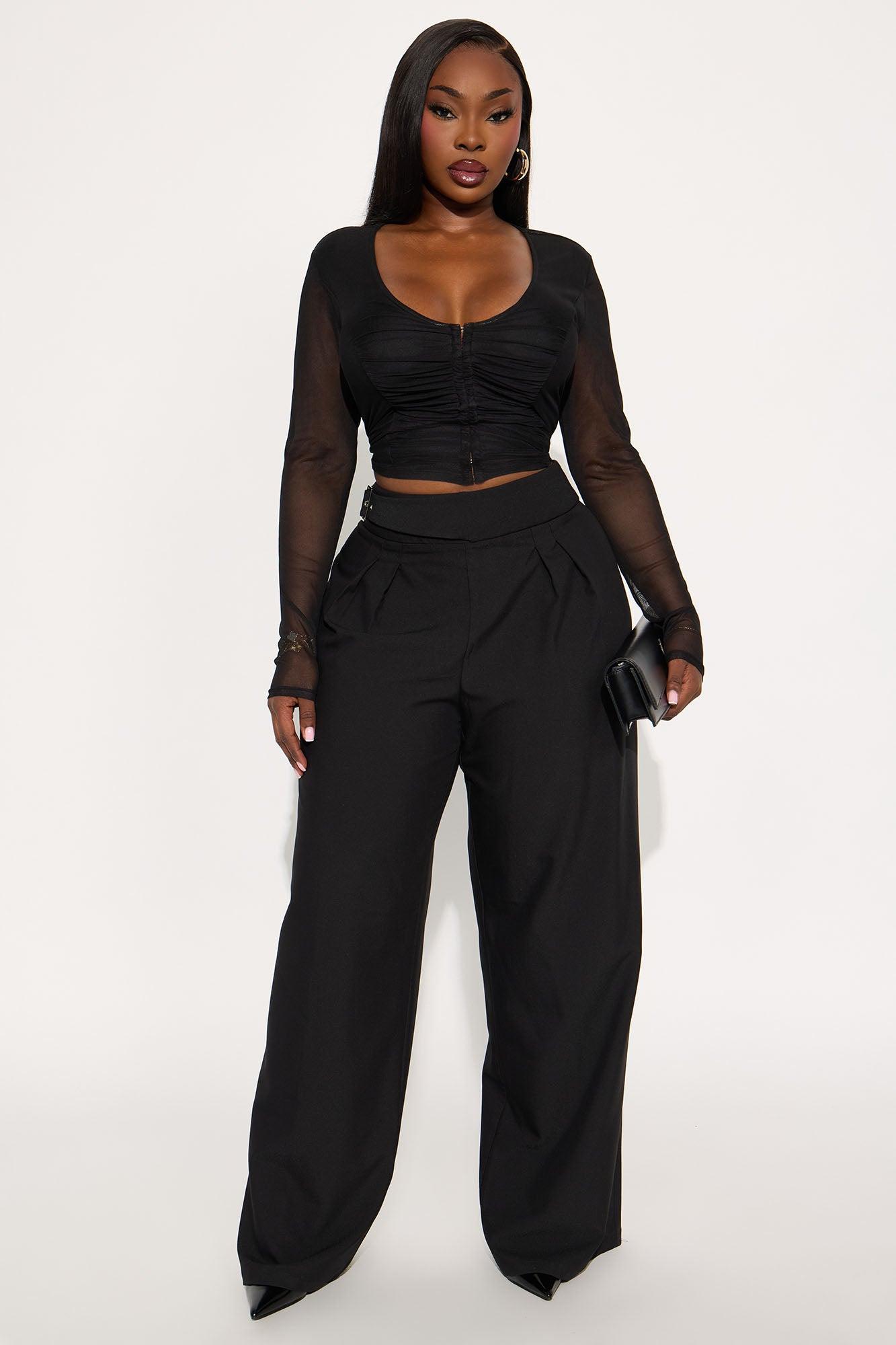Different Standards Wide Leg Trouser Pant - Black Product Image