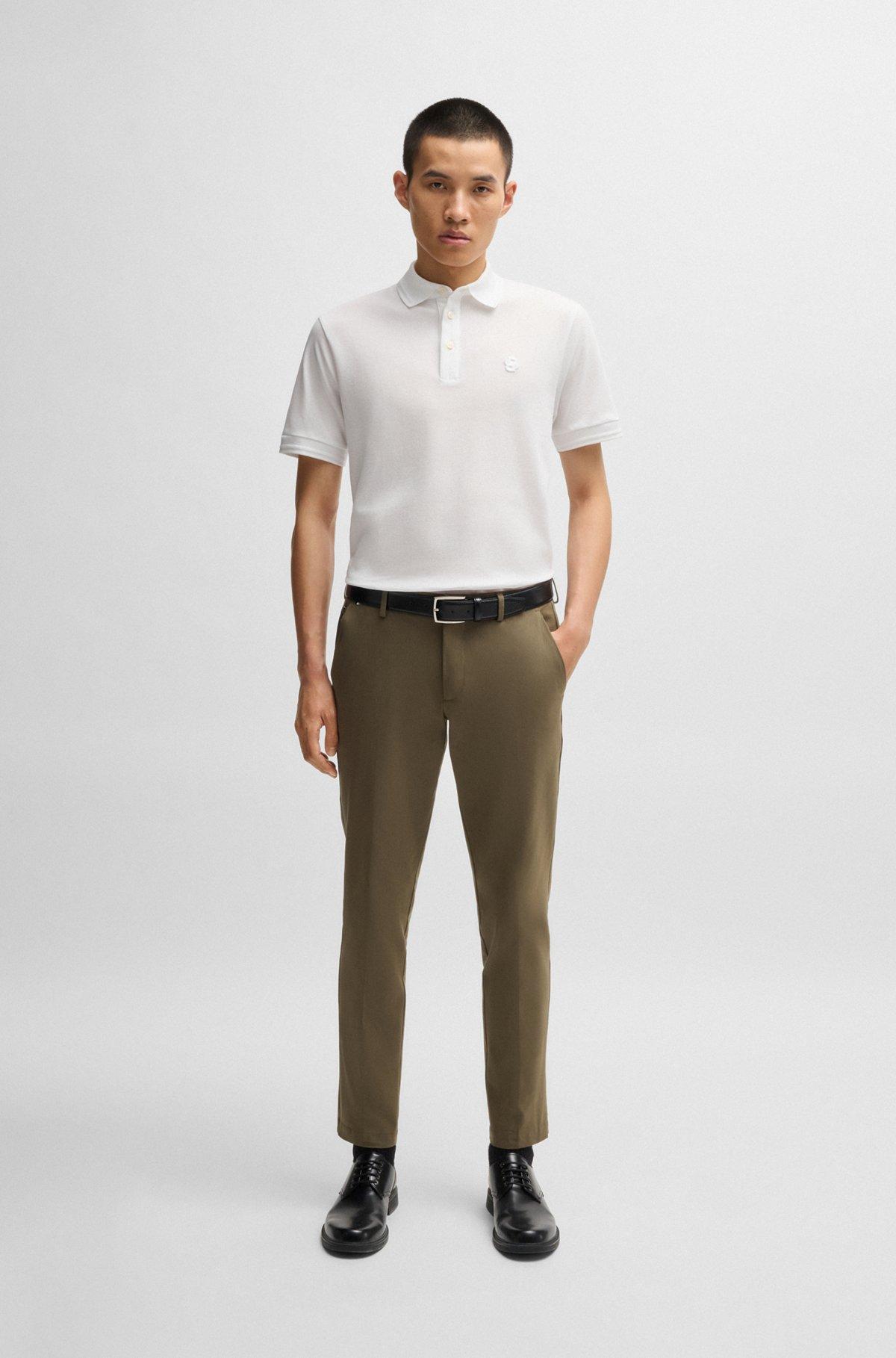 Cotton-piqué polo shirt with Double B monogram Product Image