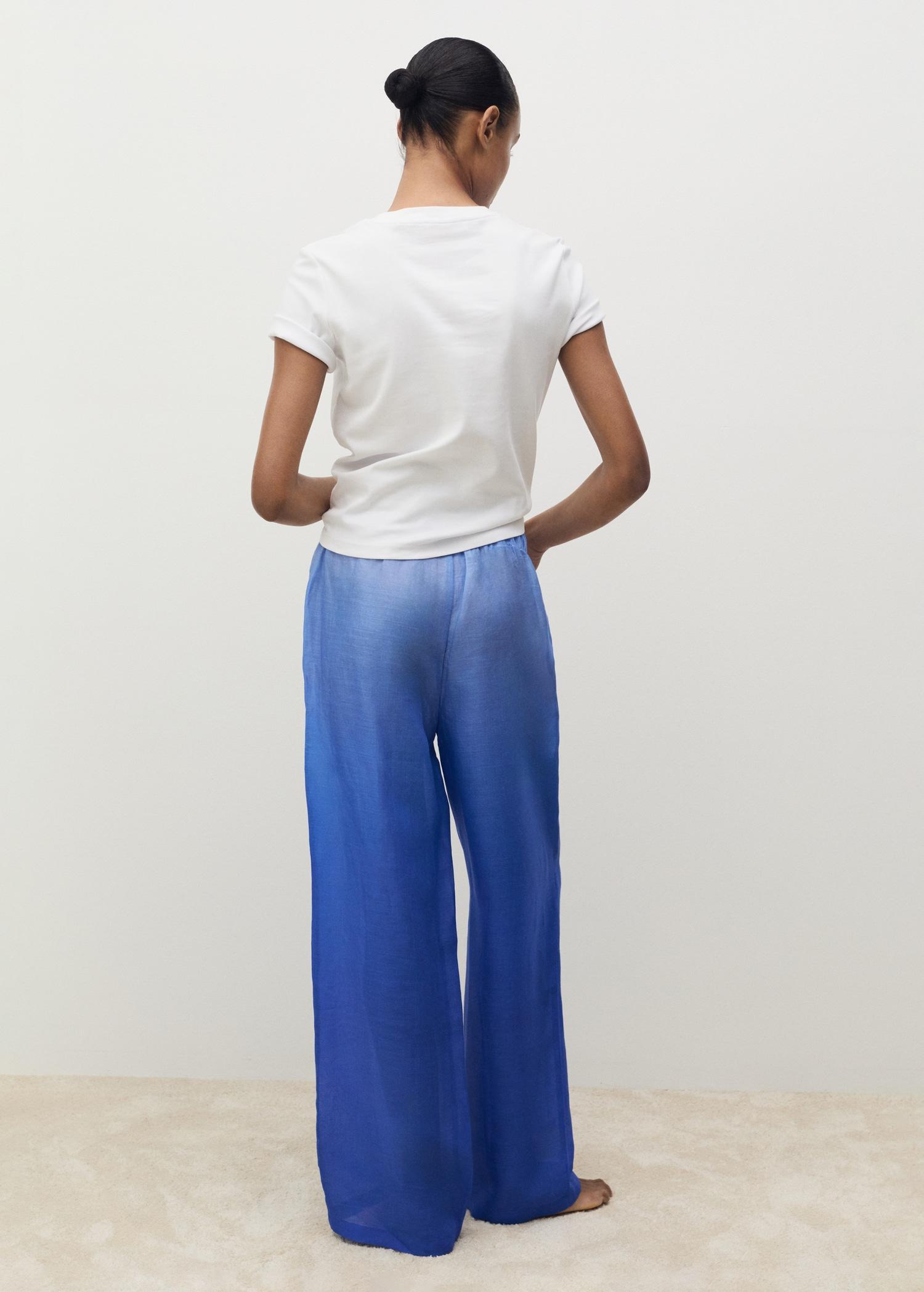 Ramie pants with degraded effect - Women | MANGO USA Product Image