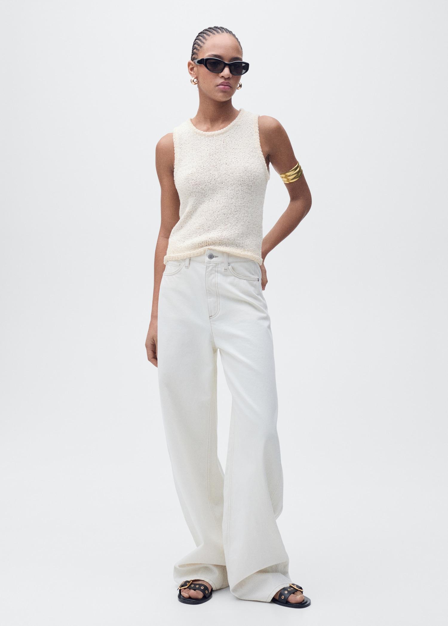 Crochet top with straps - Women | MANGO USA Product Image