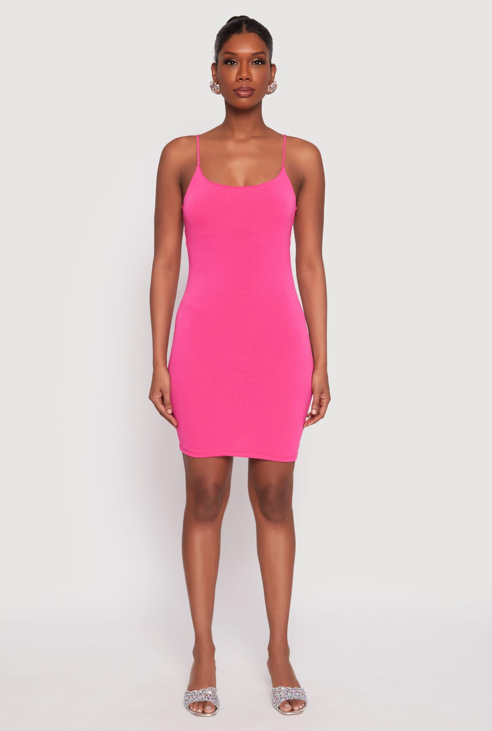 Womens Crepe Knit Scoop Neck Cami Dress Product Image