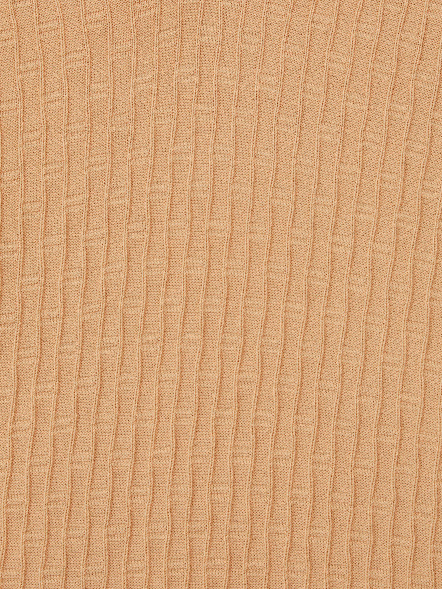 Oscar Jacobson Cotton Open-Collar Polo Shirt in Sand Product Image