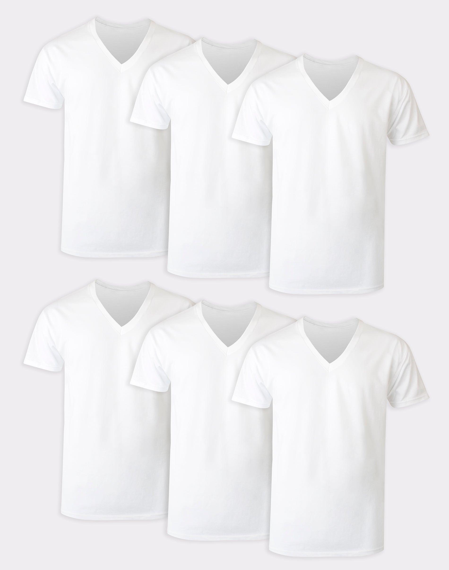 Hanes Ultimate 6-Pack Men's ComfortSoft V-Neck Undershirt, Size: XL, White Product Image