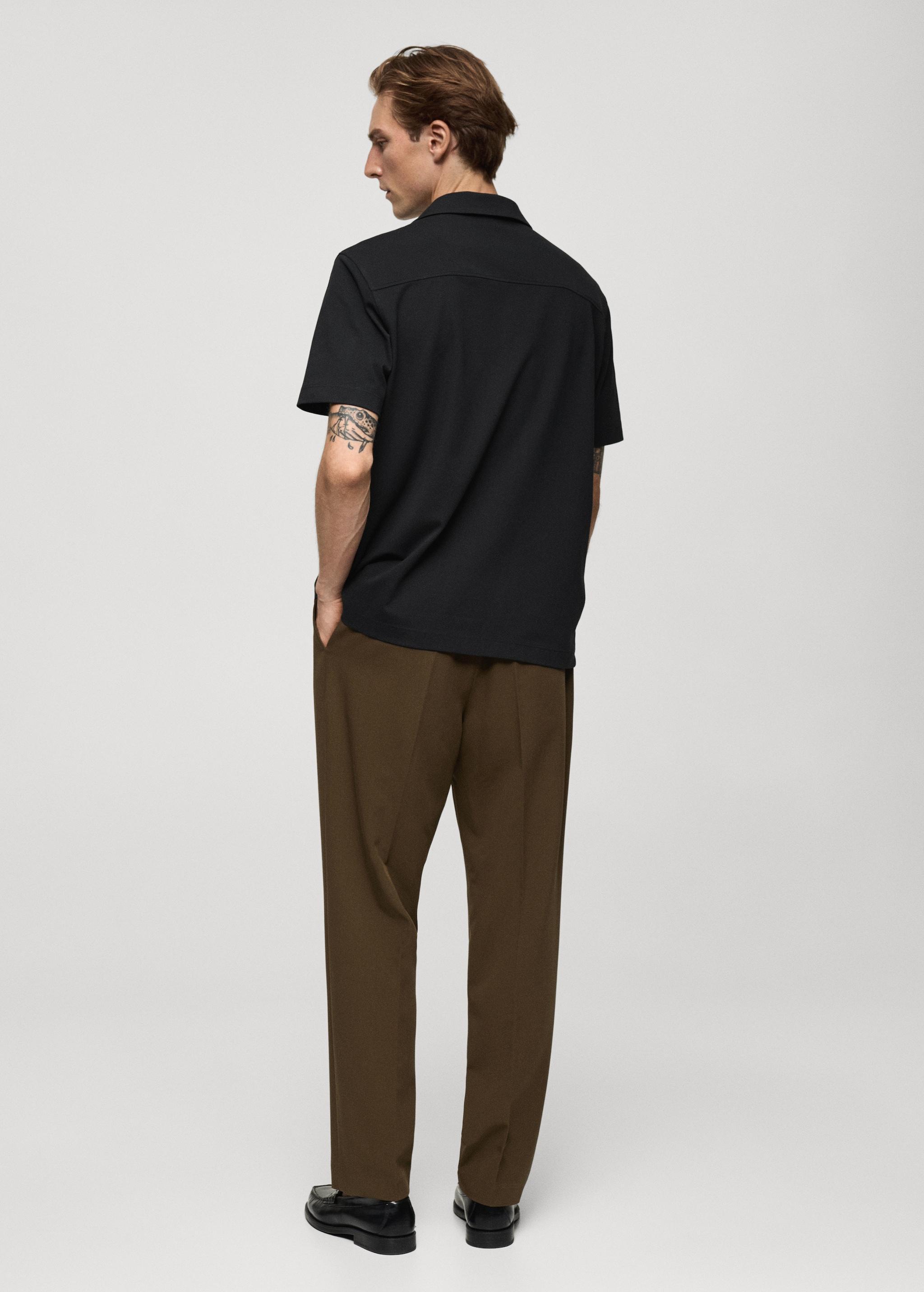 Bowling collar cotton shirt - Men | MANGO USA Product Image