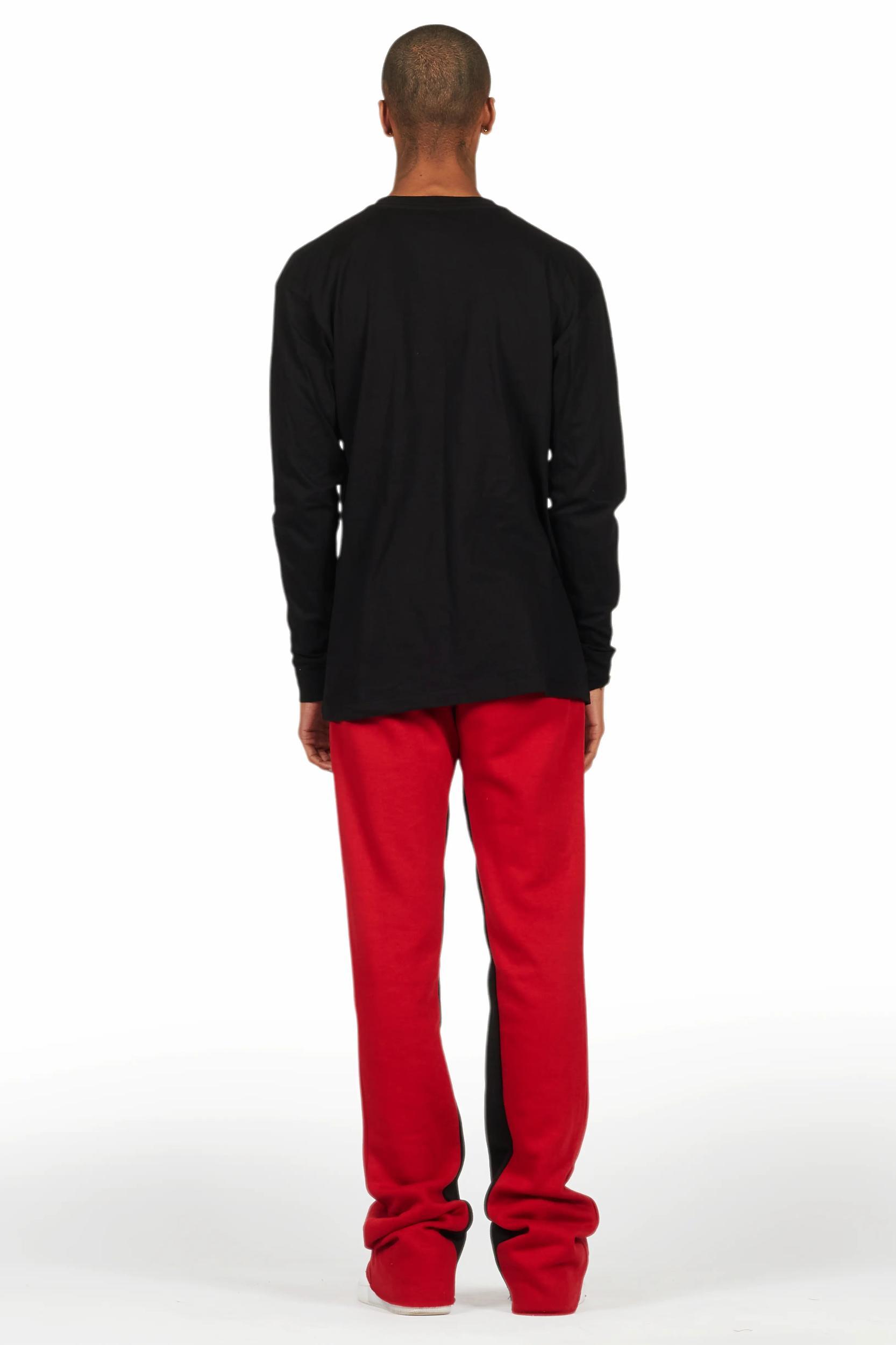 Briggs Burgundy Long Sleeve T-Shirt/Baggy Pant Set Male Product Image