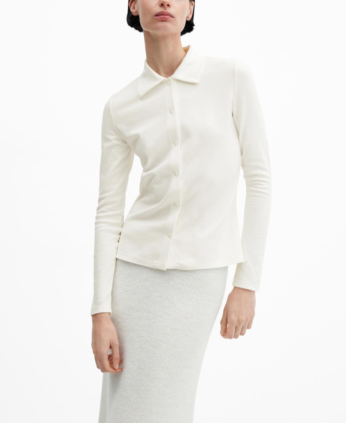 Cotton knit shirt - Women | MANGO USA Product Image