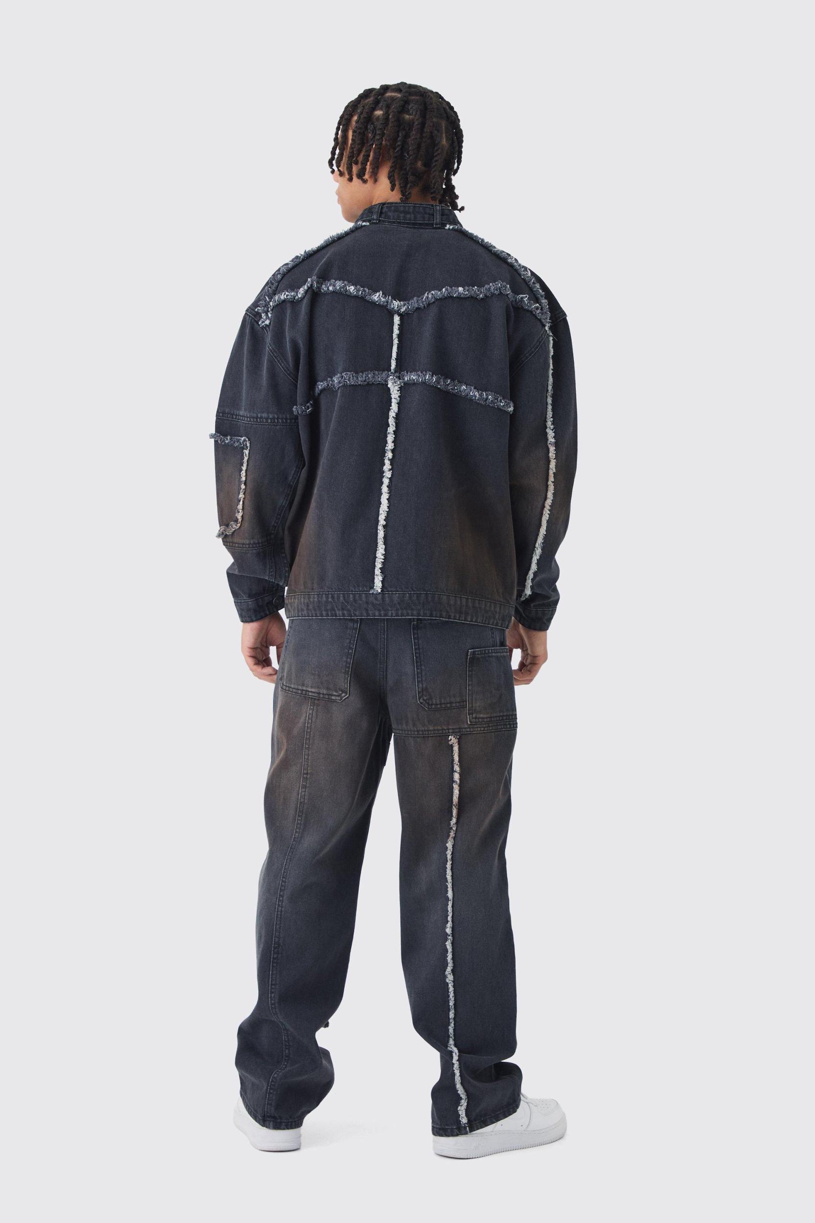 Baggy Fit Rigid Dirty Wash Carpenter Jeans | boohooMAN USA Product Image