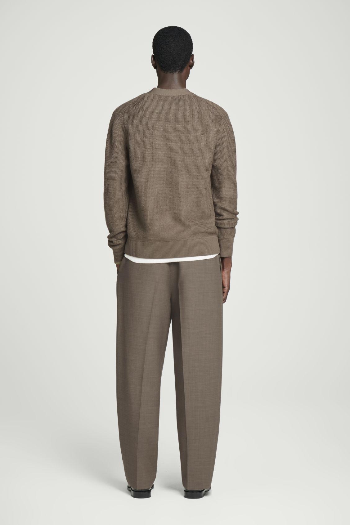 TEXTURED MERINO WOOL CARDIGAN Product Image