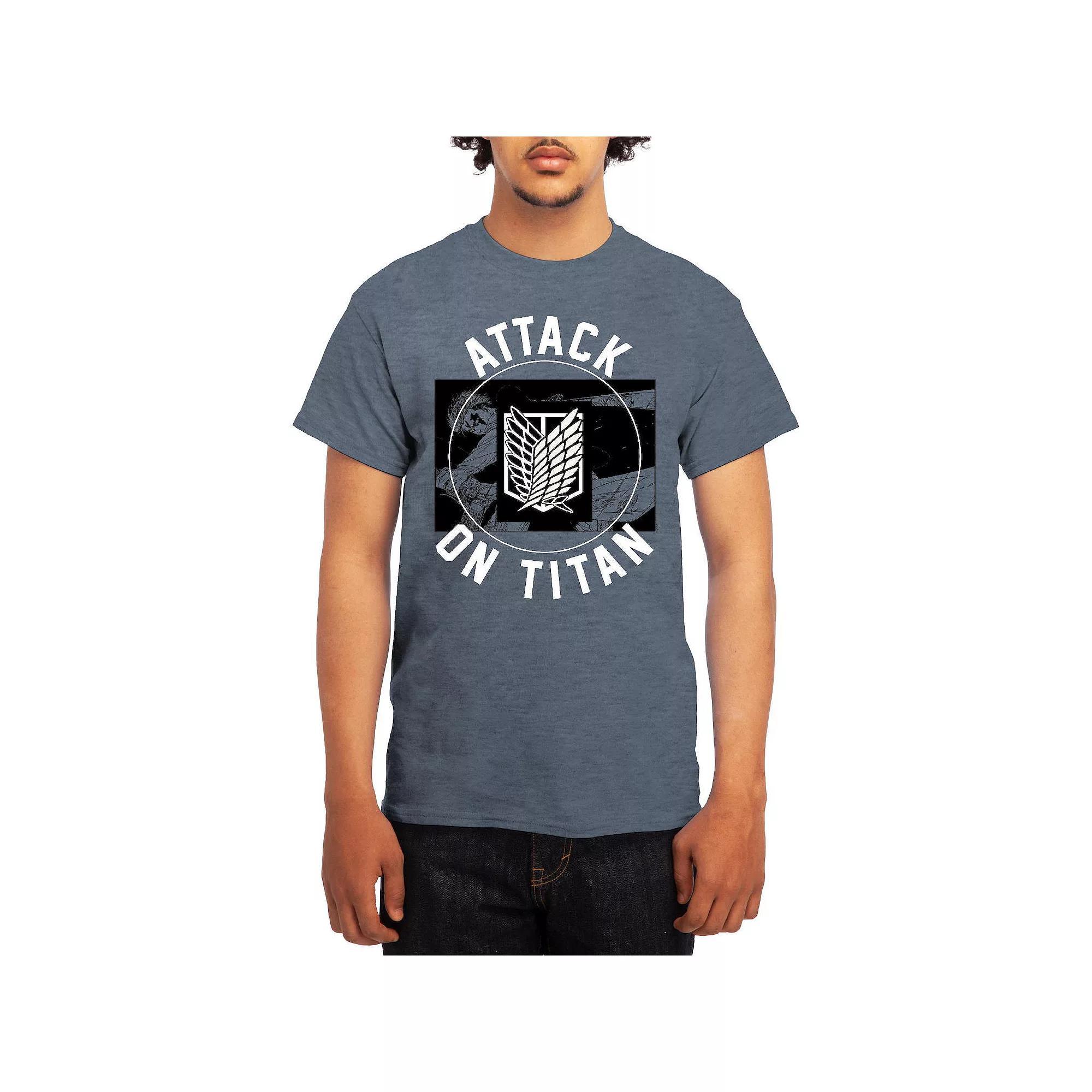 Men's Attack on Titan Circle Emblem Sword Tee, Size: Small, Light Blue Product Image