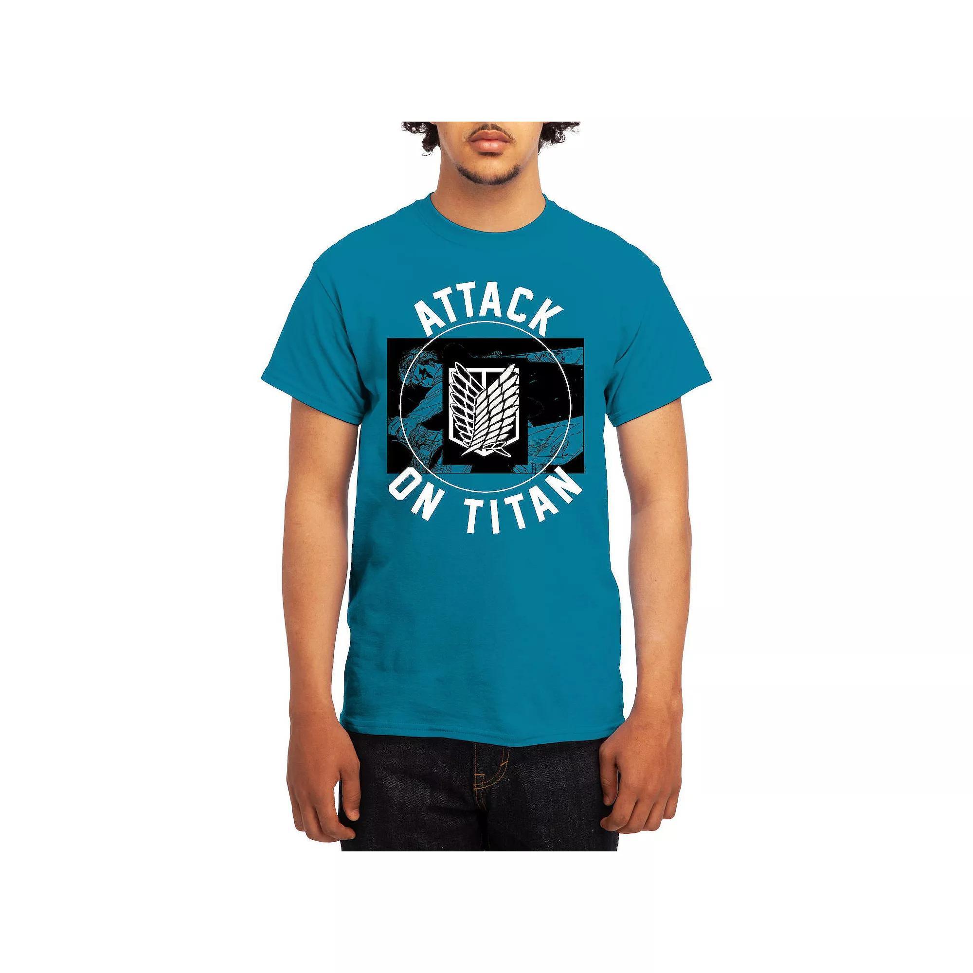Men's Attack on Titan Circle Emblem Sword Tee, Size: Small, Light Blue Product Image