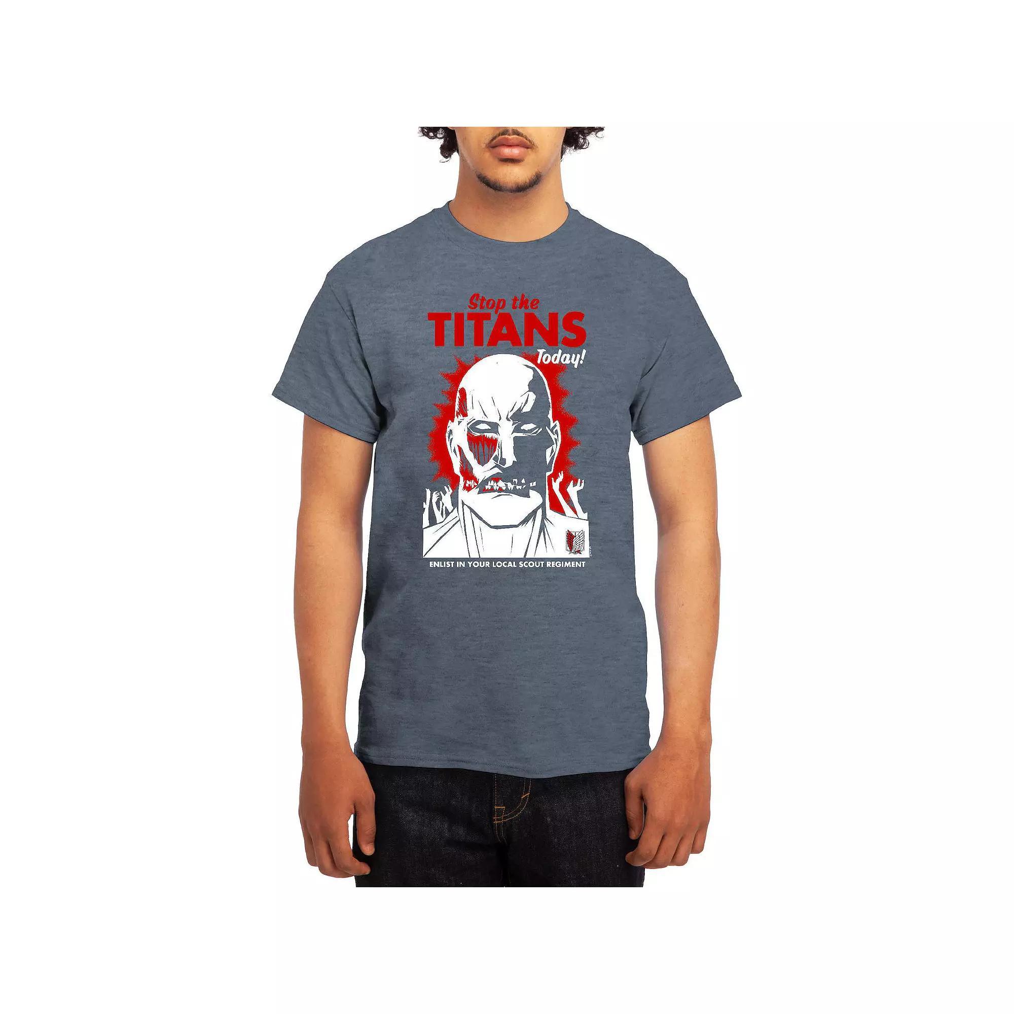 Men's Attack on Titan Titan Versus Armin Tee, Boy's, Size: XL, Blue Product Image