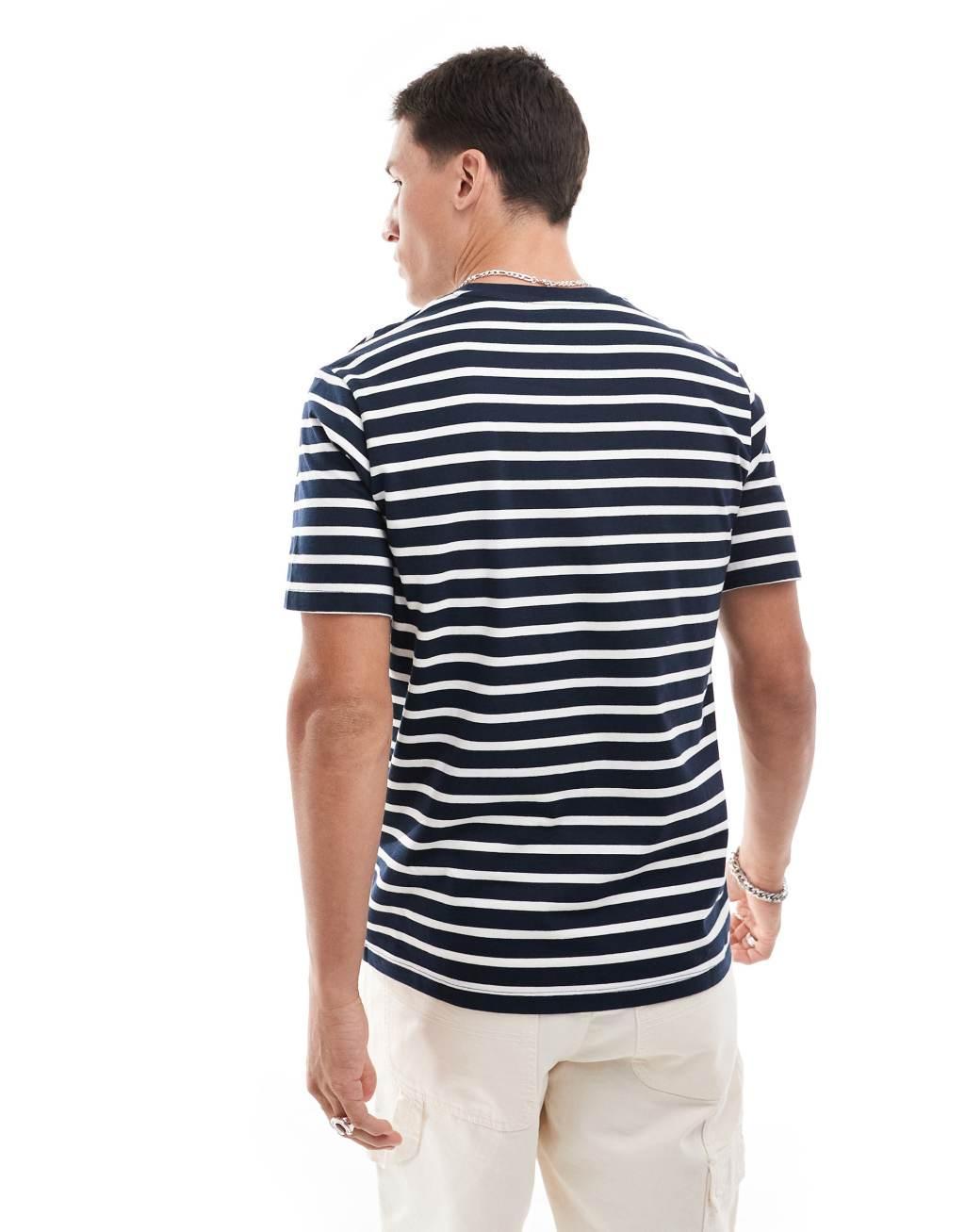 Jack & Jones striped t-shirt in white  Product Image