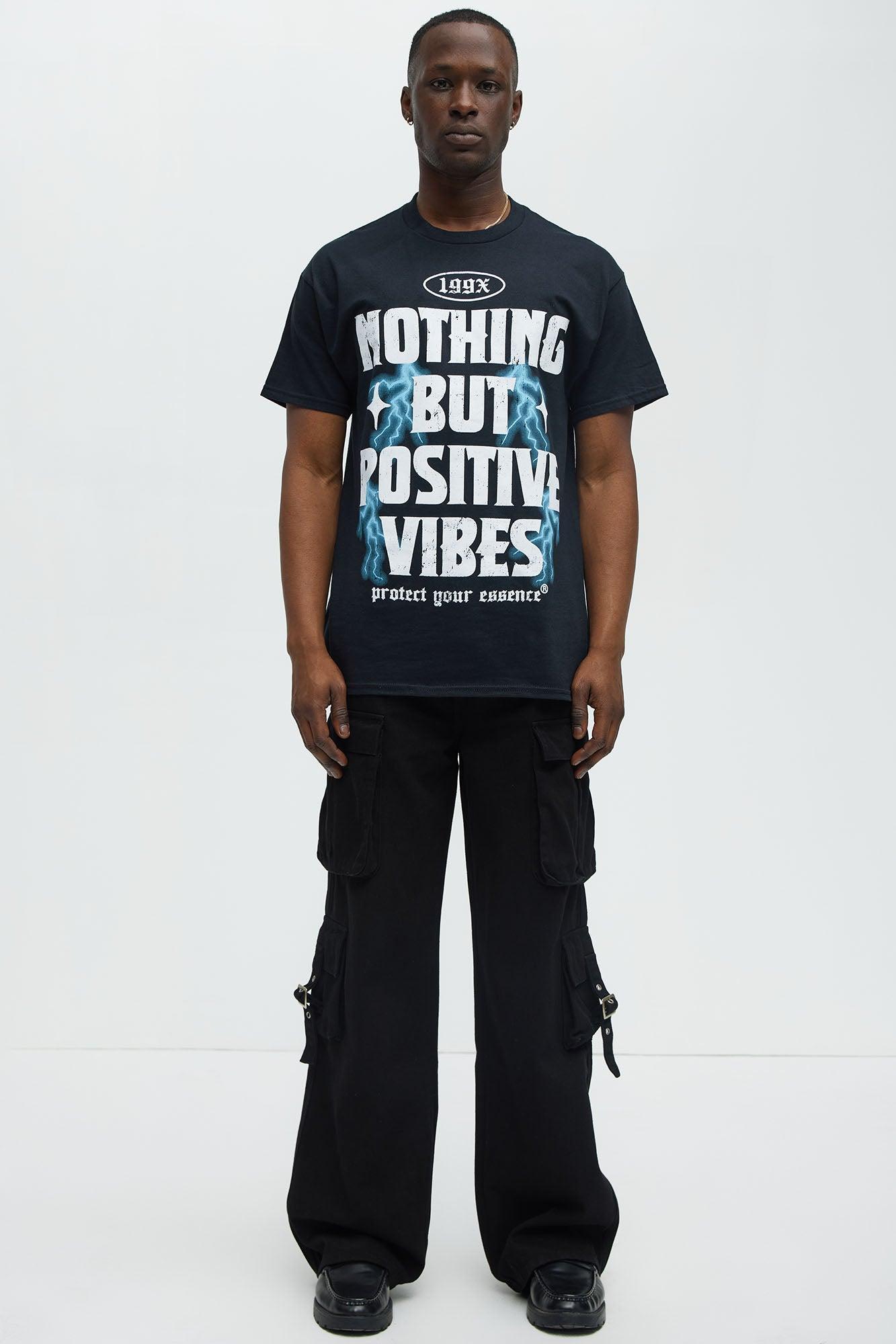 Nothing But Positive Vibes Short Sleeve Tee - Black Product Image
