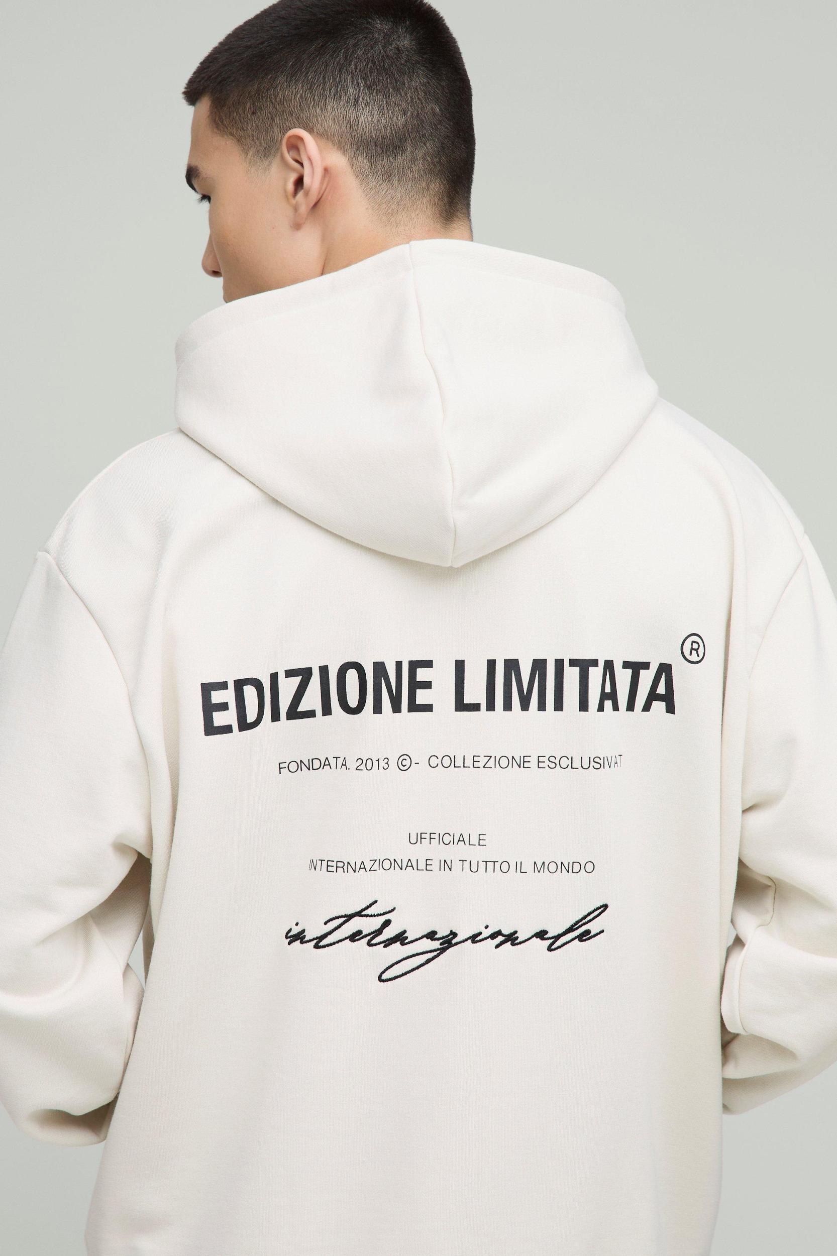 Oversized Edizione Limitata Heavyweight 1/4 Zip Hoodie | boohooMAN USA Product Image