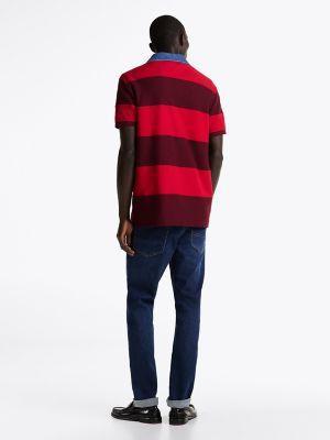 Relaxed Fit Denim Collar Rugby Stripe Polo Product Image