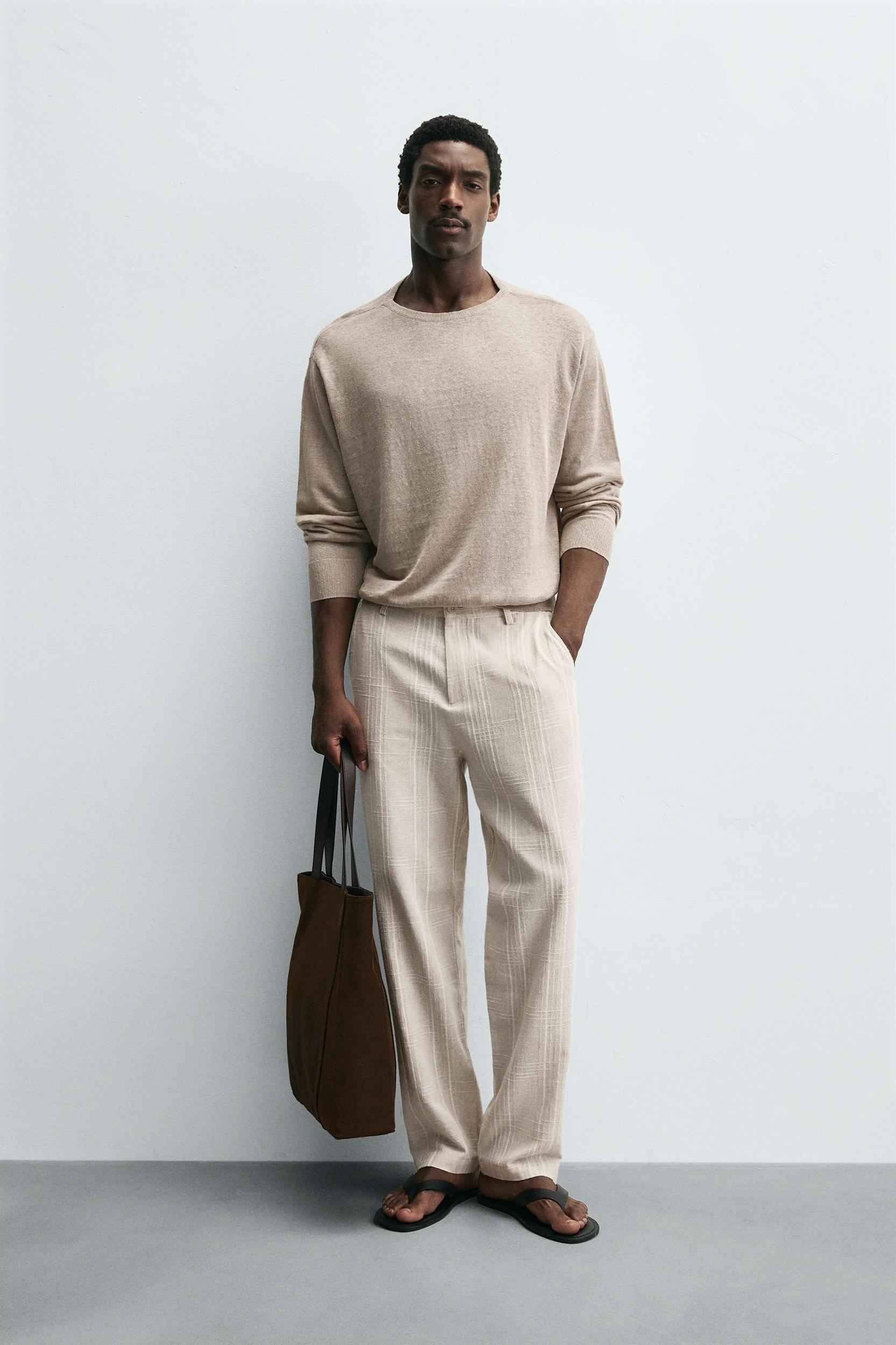 REGULAR FIT STRIPED PANTS Product Image