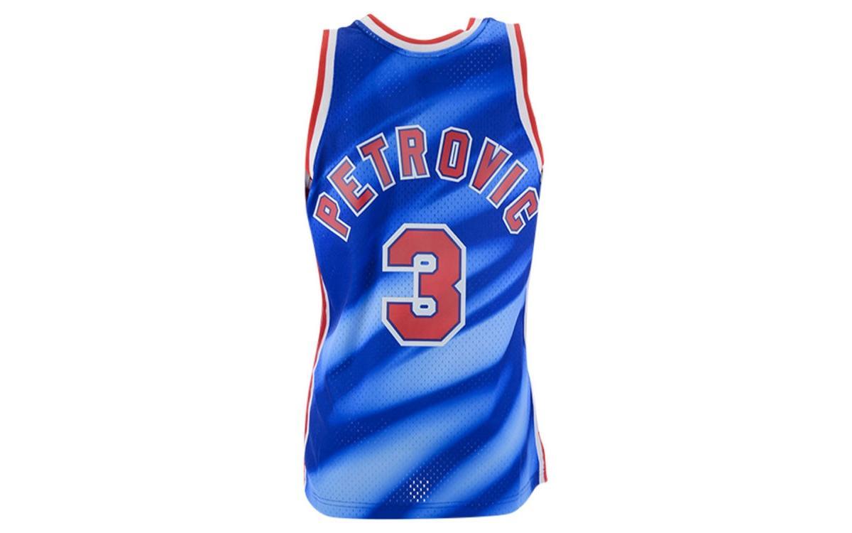 Men's Mitchell & Ness Drazen Petrovic Blue New Jersey Nets 1990/91 Hardwood Classics Swingman Jersey, Size: XL, Nba Blue Product Image