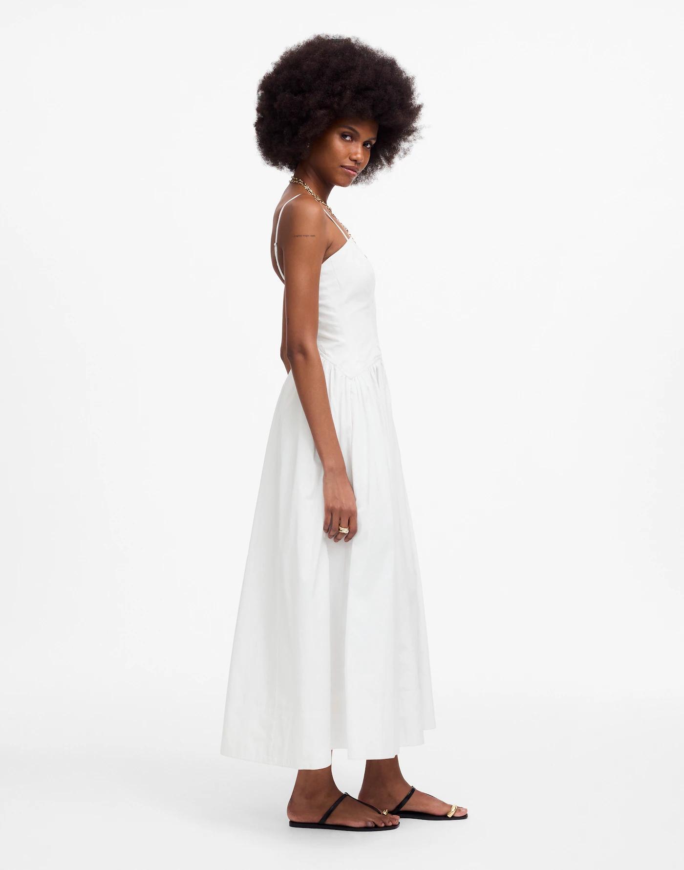 Poplin Seamed Maxi Dress Product Image