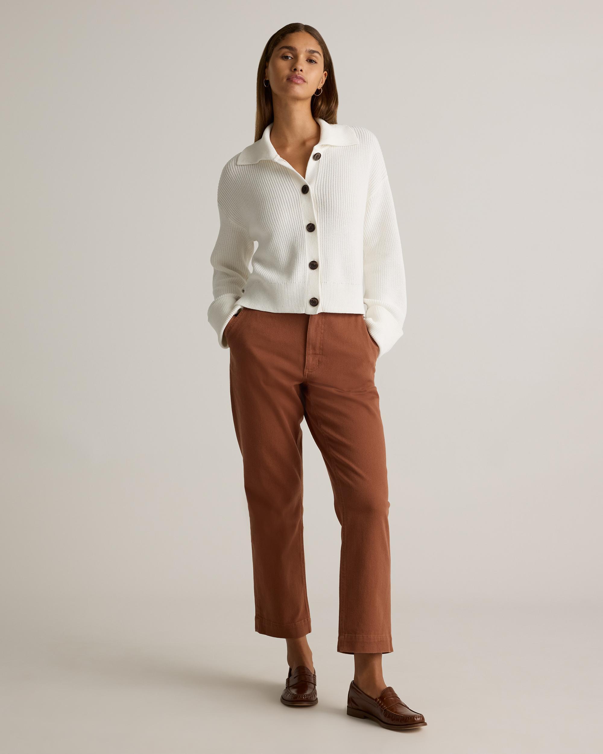 Quince | Women's Fisherman Collared Cardigan Sweater Size XS, Organic Cotton Product Image