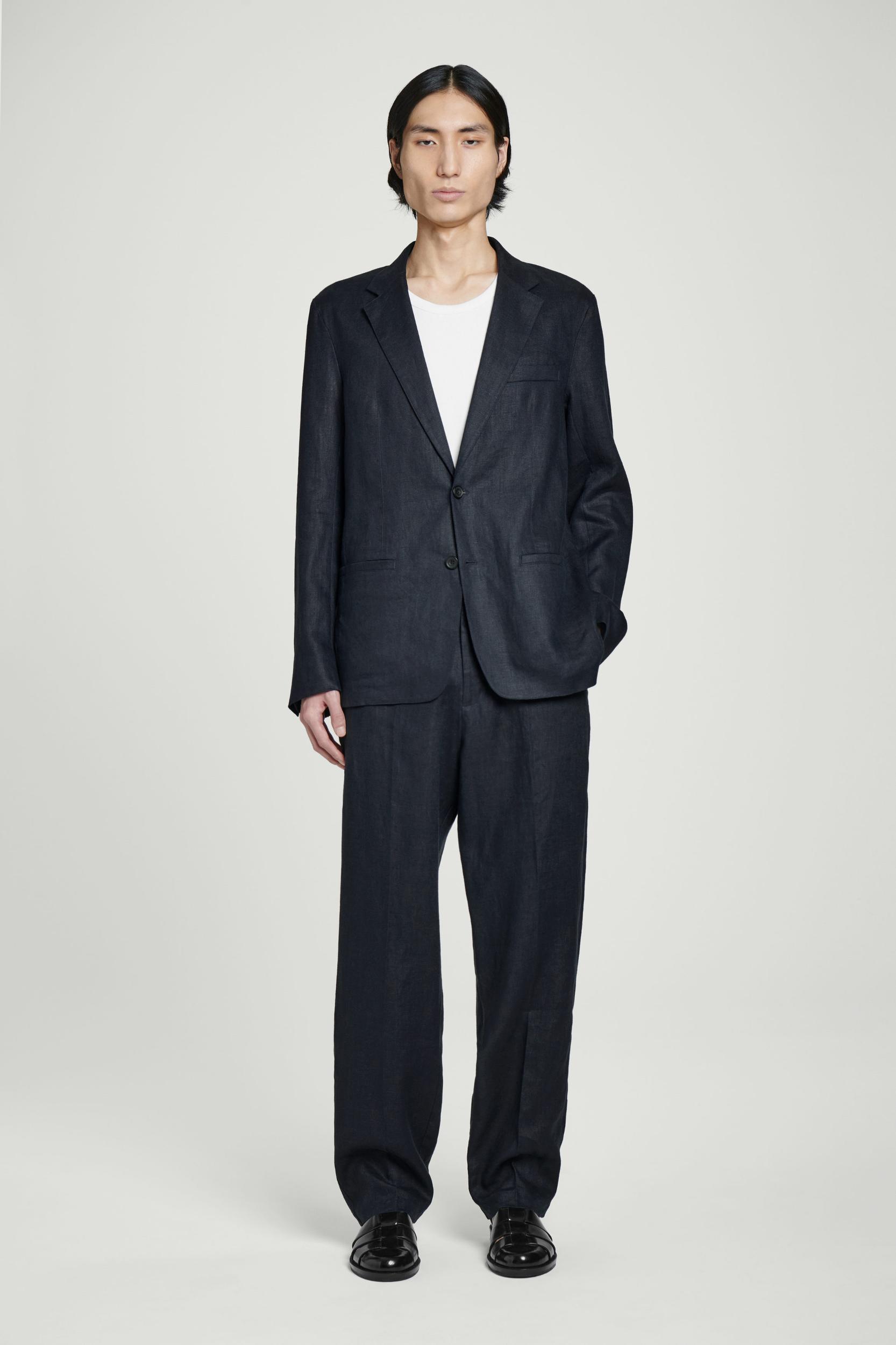SINGLE-BREASTED LINEN BLAZER Product Image