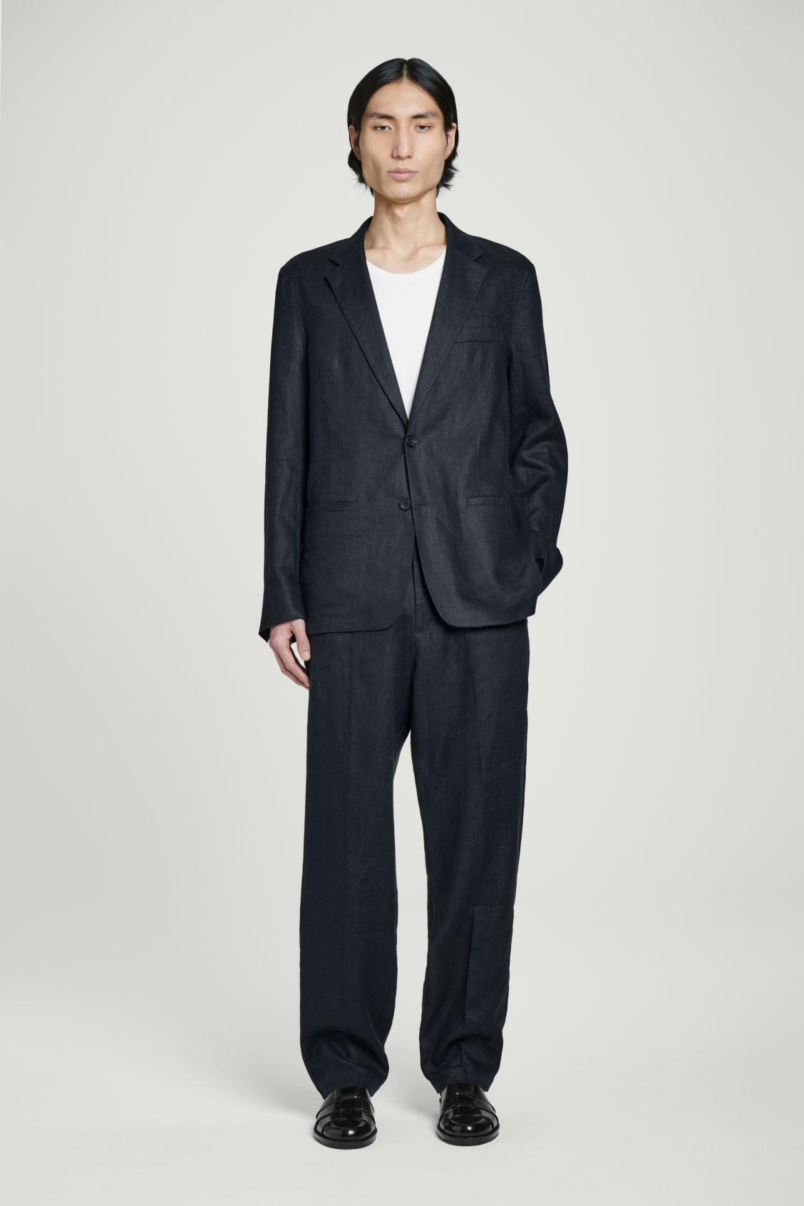 SINGLE-BREASTED LINEN BLAZER Product Image