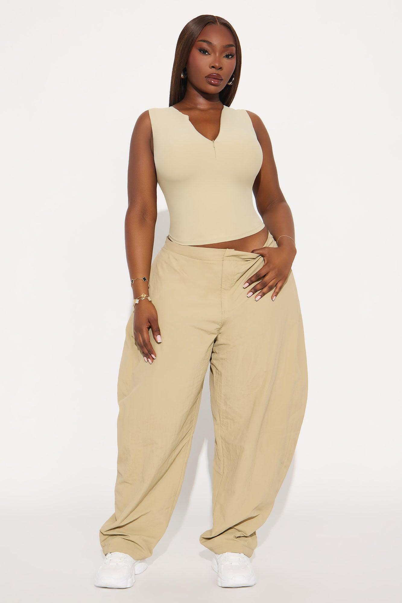 Second Skin Double Lined Zip Front Tank - Stone Female Product Image