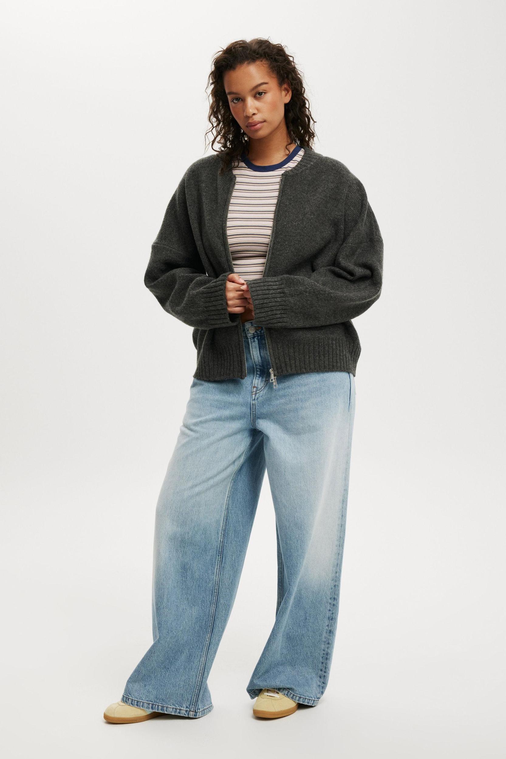 Luxe Zip Through Knit Bomber Product Image