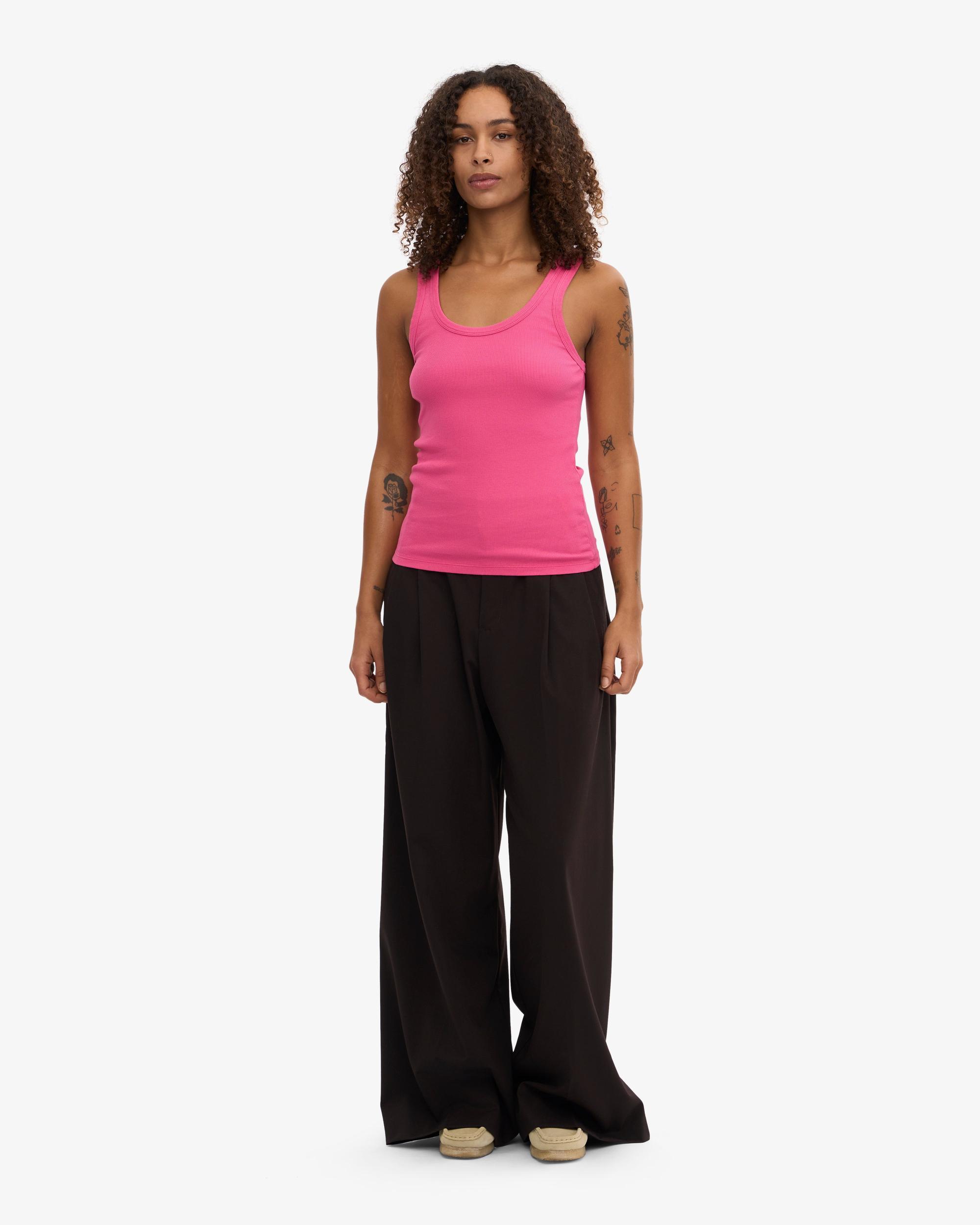 Women Organic Rib Tank Top - Coffee Brown Product Image