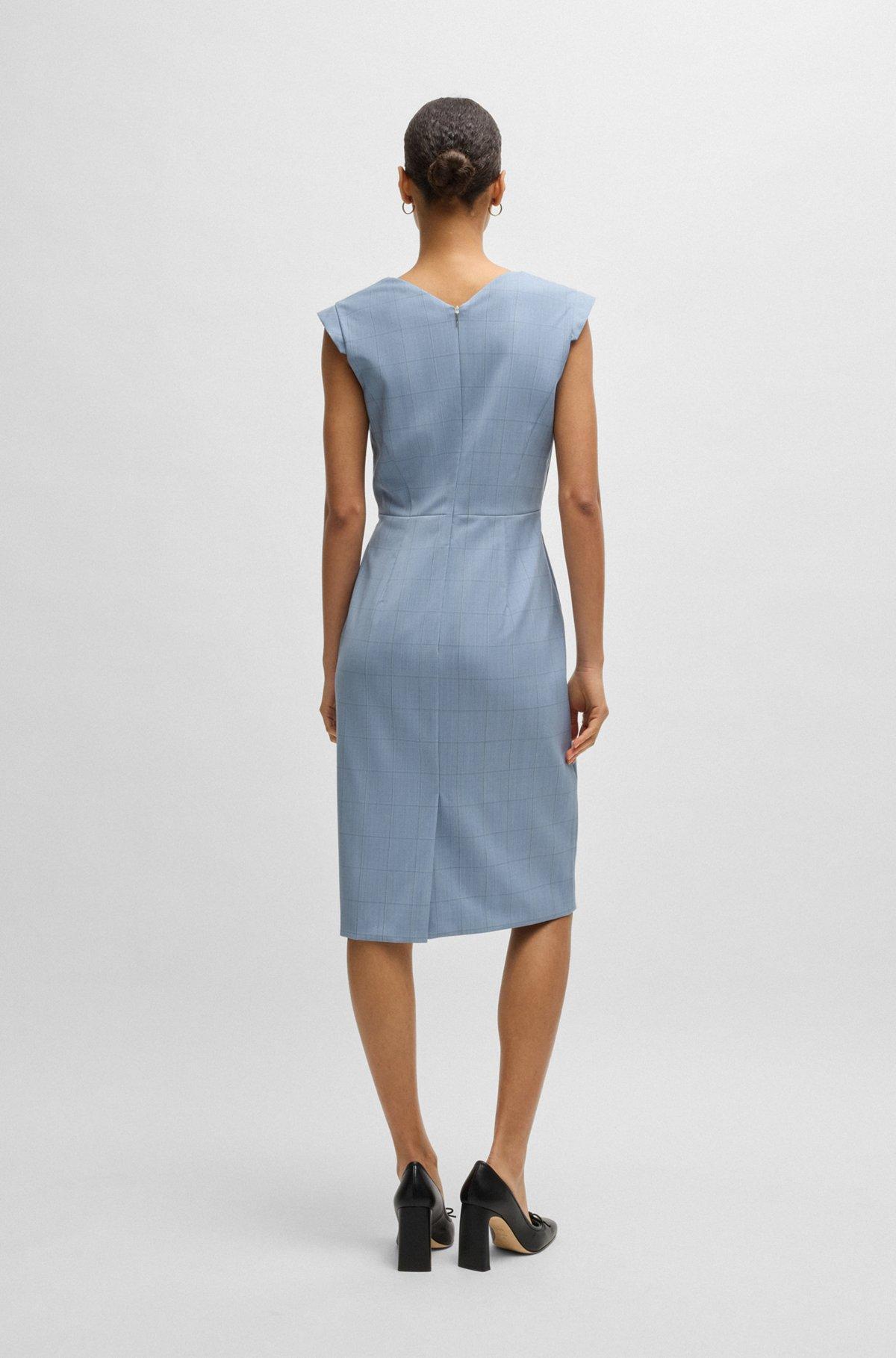 Bodycon business dress in checked wool Product Image