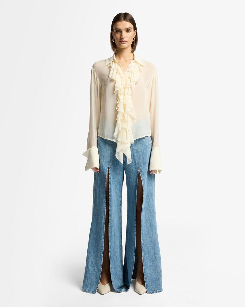 Silk Ruffle Shirt Product Image